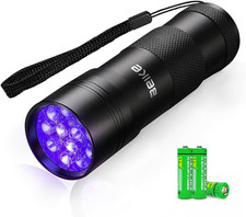 UV Flashlight Black Light  Small Portable Mini 12 LED Blacklight Flashlight for H