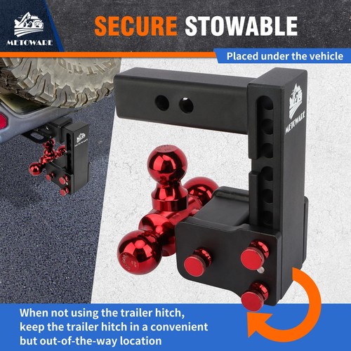 METOWARE Adjustable Trailer Hitch Fits 2-Inch Receiver - Heavy Duty ...