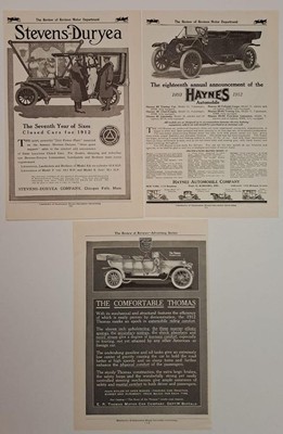 3 Antique Automobile Ads 1912 Stevens-Duryea AA X Haynes 21 & Thomas Phaeton Car