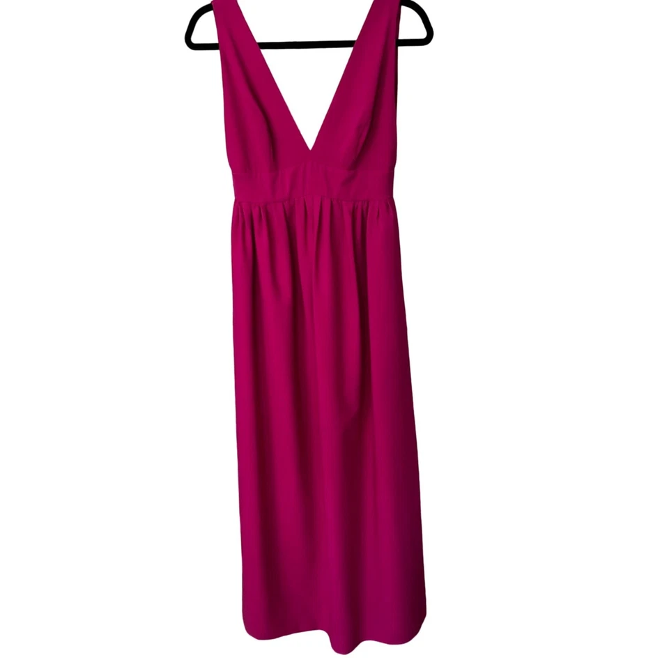 Vestido de Dama de honor Jill Jill Stuart Talla 8 Fucsia Dayglo Cuello en V Profundo Nuevo con Etiquetas Foto 2 de 4