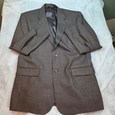 Jos. A. Bank Wool Sport Coat Mens 46L Two Button Herringbone Blazer Jacket Brown