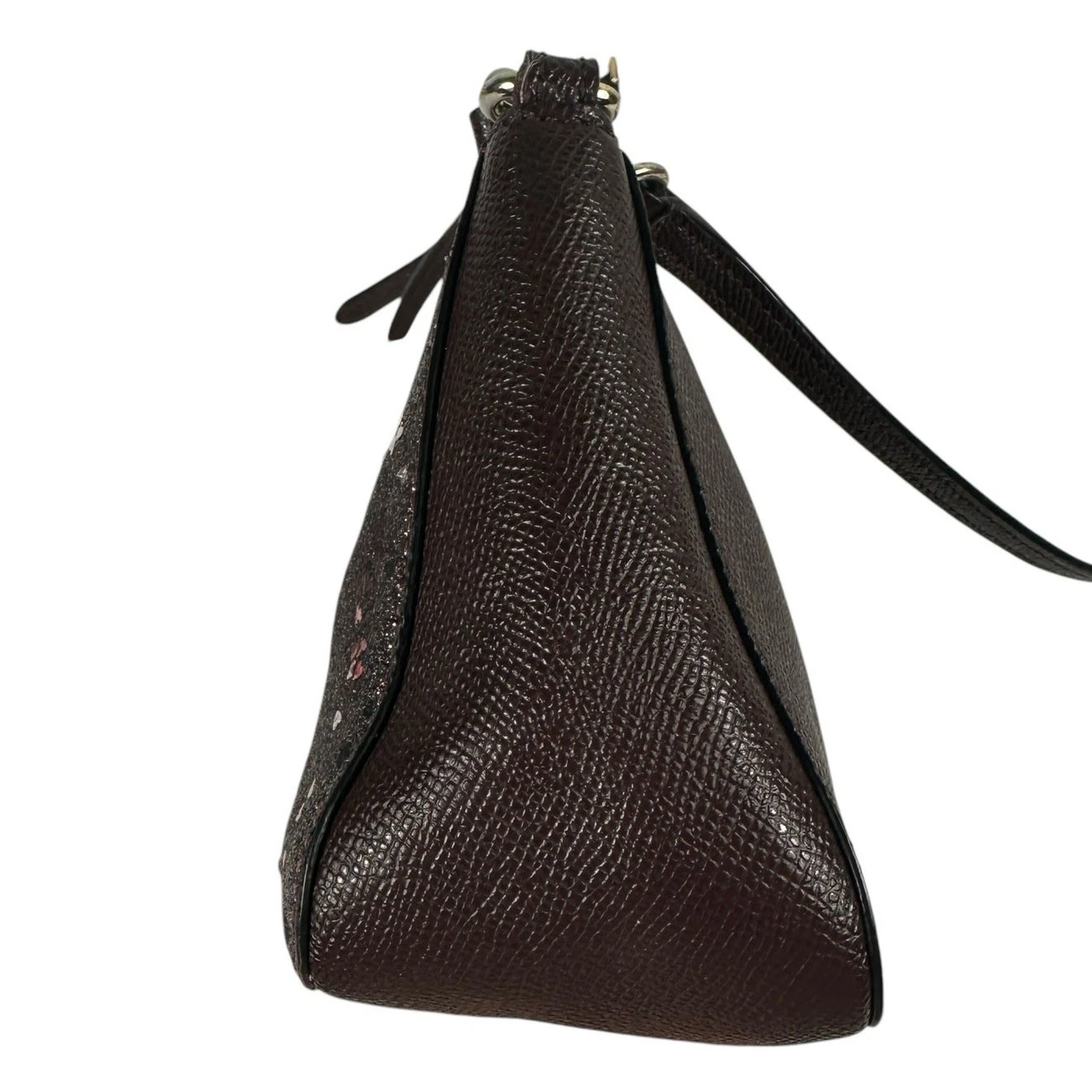 Borsa a tracolla Coach manico superiore con cuore glitter pelle incrociata