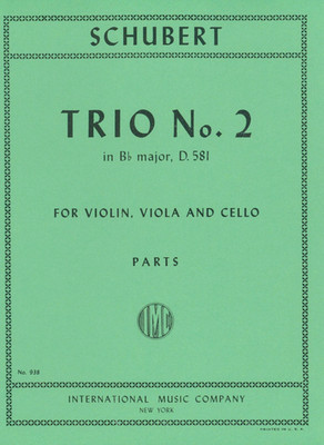 Schubert Trio No. 2 In B-flat Major D.581 Sheet Music For Violin Viola And Cello