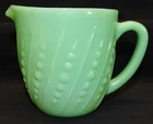FireKing Jadeite Restaurant Ware Beaded Bar Milk Pitcher 4 1/2" Inner Ring Base