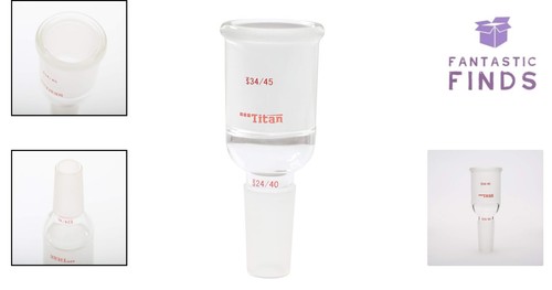 Durable 34/45 to 24/40 Glass Joint Adapter - Compatible Labware Connector - Picture 2 of 6