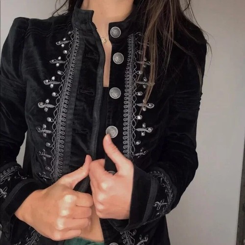 Free People Maven Embroidered Velvet 