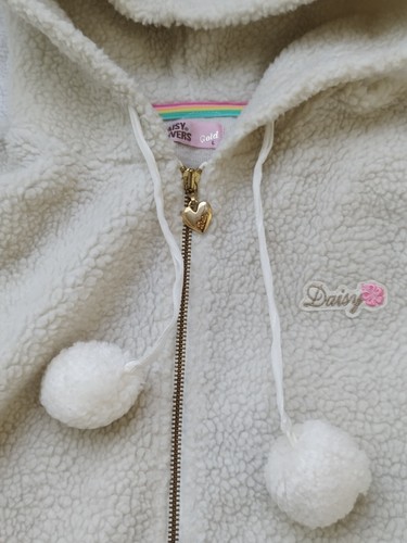 Dazy Lovers girls boa zipup white foodie 160cm Japanese Kawaii Heisei Retro - Picture 3 of 16