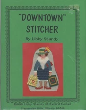 Vintage Libby Sturdy Downtown Stitcher Sassy Senior Needlepoint Canvas and Guide