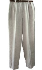 Vintage 1990s Classic Linen Blend Sag Harbor Women  s Trouser With Belt Sz 10