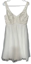 Sue Wong Nocturne Dress 2 Formal Gown Silk Embroidered Lace  White/Ivory Tulle
