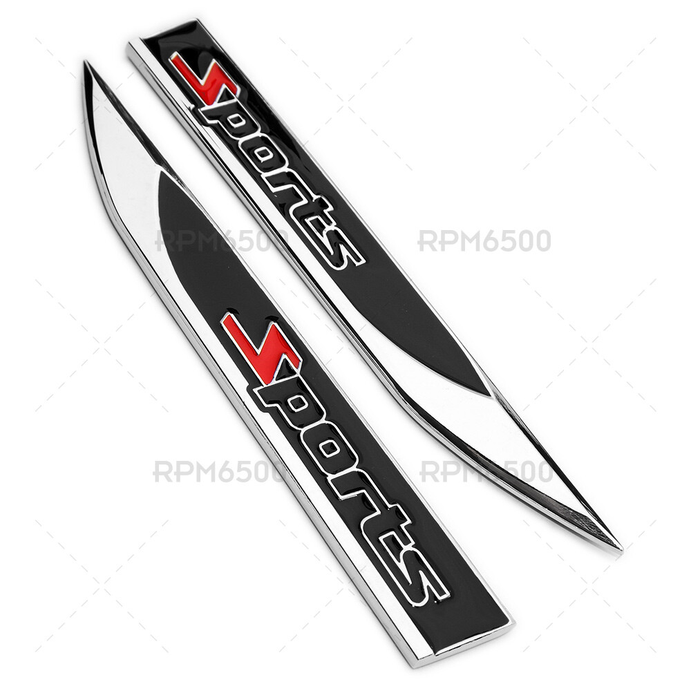 Metal Racing Emblems Car Emblem Chrome Metal Sport Racing Car Side Fender Emblem Badge ...