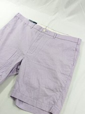 Vtg Polo Ralph Lauren Slim GI Fit Lavender Cotton Chino Plaid Gingham Shorts 38
