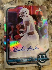 BRAELON ALLEN 2022 BOWMAN UNIVERSITY 1ST ROOKIE LAVA REFRACTOR AUTO /199 BADGERS