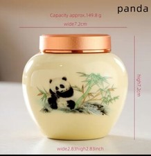 Japanese Watercolor Panda Urn Dog Cat Pet Ashes Memorial Small 3  Gold Screw Cap