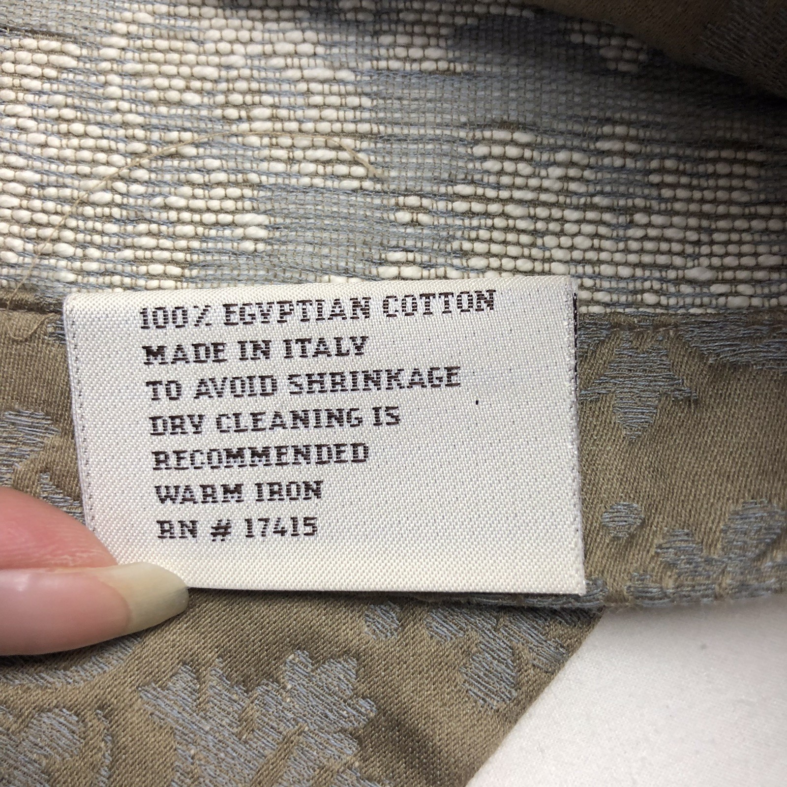 Sferra Grande Hotel Standard Pillow Case Brown Blue Floral Print Egyptian Cotton