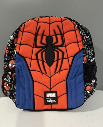 Smiggle Spiderman Marvel Boy Backpack with Hood - RARE - Brand New with Tag - Foto 1 di 18