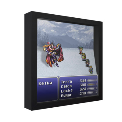 Final Fantasy VI (Kefka Narshe Battle) - 3D Shadow Box Frame (9'' x 9'')