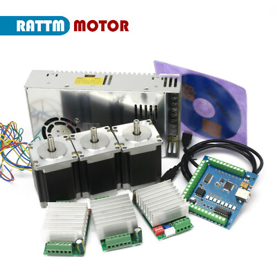 【DE】3Axis Nema 23 76mm USB Mach3 CNC Stepper Motor 270 Oz-in+TB6600 Driver Board