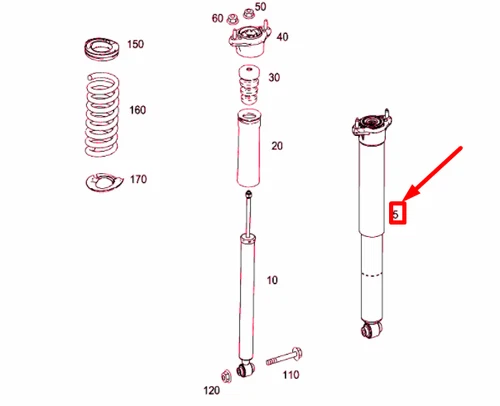 NEW MERCEDES-BENZ C W204 REAR SHOCK ABSORBER A2043261404 GENUINE - Picture 1 of 8