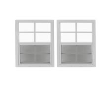 Shed Windows and More 2 Pack 24" X 27" Window Aluminum Frame White Flush Window