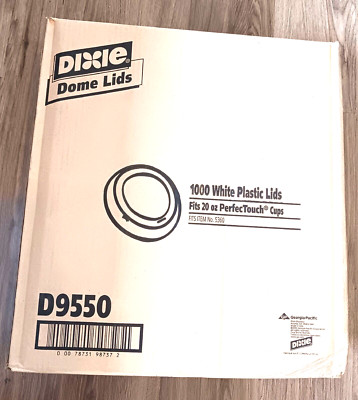 Dixie Case of 1000 D9550 Sip-Through Dome White Hot Cup Lids X-Lg