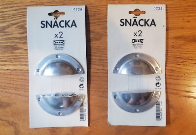 Ikea Snacka Handle Pull, Bare Metal Vintage Style CUP Finish X 4 RARE! MSRP $39!