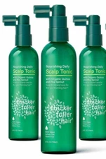 3 X Thicker Fuller Hair Nourishing Daily Scalp Tonic w/ Organic Quinoa 4 oz Each