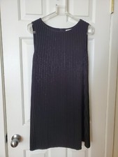 Alice + Olivia Silk Black Sparkle Cocktail Evening Dress-Large