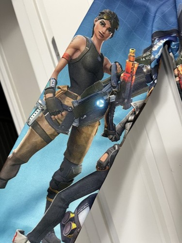 FORTNIGHT GAME BLUE PULLOVER HOODIE WITH CHARACTERS ON FRONT & BACK WITH POCKET - Picture 5 of 6
