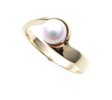 Anello Da Donna In Oro 333 Con Perla 6,0 Mm Lucido Oro Giallo 8Kt