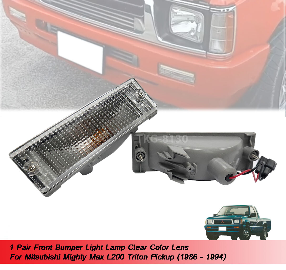 Clear Lens Front Bumper Light Lamp For Mitsubishi Mighty Max 1986