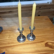 Pewter Candle Holder set of 2. Handmade Danish Craftsmanship