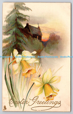 R773245 Ostergrüße Narzissen Wald Tuck Art Serie Nr. 6888 PM Philadelphi