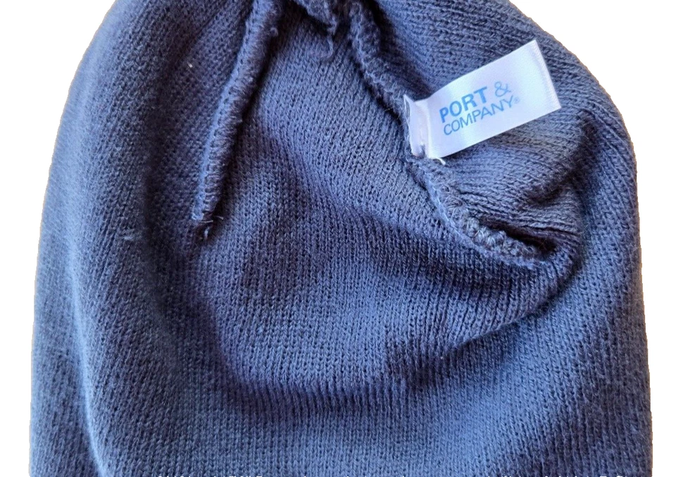Gorro Port & Company azul marino tejido cálido con parche gráfico Foto 3 de 4
