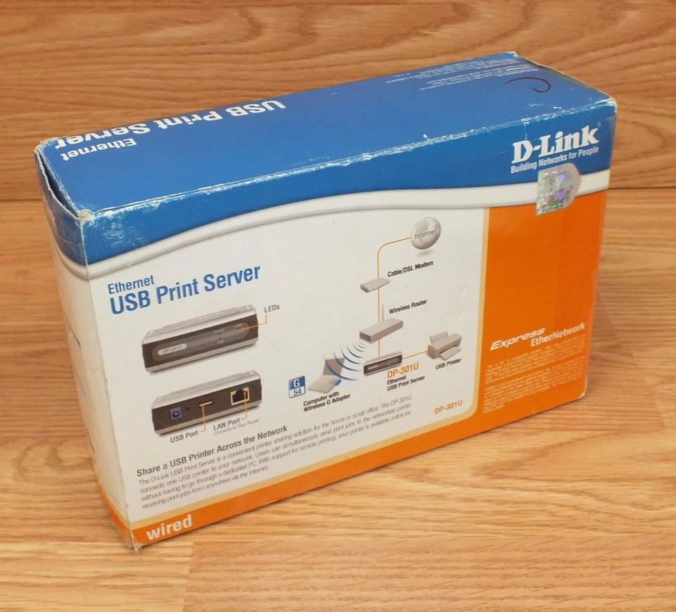 D-Link (DP-301U) Wired 10/100 Fast Ethernet USB Print Server w/ Power Supply  - Image 3 of 4