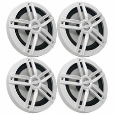 Enrock EM265W 6.5" 2-Way 180W Water-Resistant White Marine Speakers - 2 Pairs
