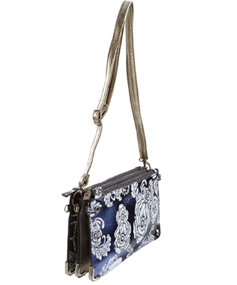 Bolsa de mão Punk IRON FIST Make Up Your Mind 3 em 1 bolsa caveira flor NOVA rara - Imagem 2 de 4