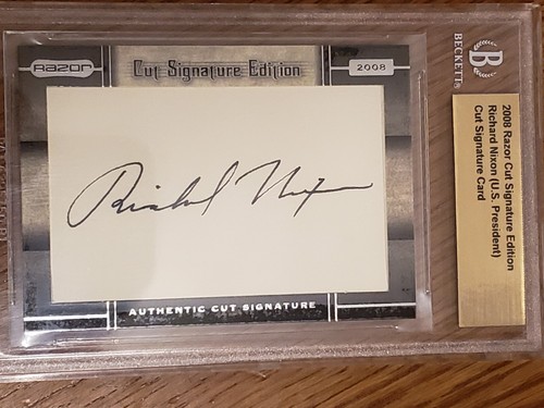 Rare 2008 Razor President Richard Nixon Cut Signature Card- Autograph Signed - Picture 1 of 9