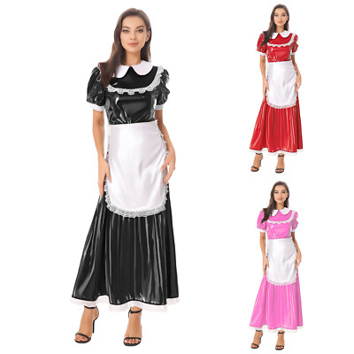 chinese dress ladies Patent leather maid sexy dress SS3074  softshes