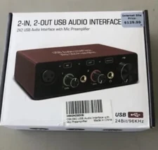 USB Audio Interface with XLR cable Audio Interface with Mic Preamplifier 