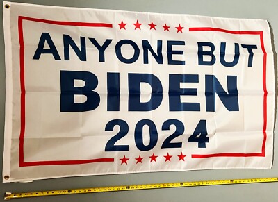TRUMP FLAG FREE SHIP USA SELLER Desantis Anyone But Biden 2024 W USA Sign 3x5'