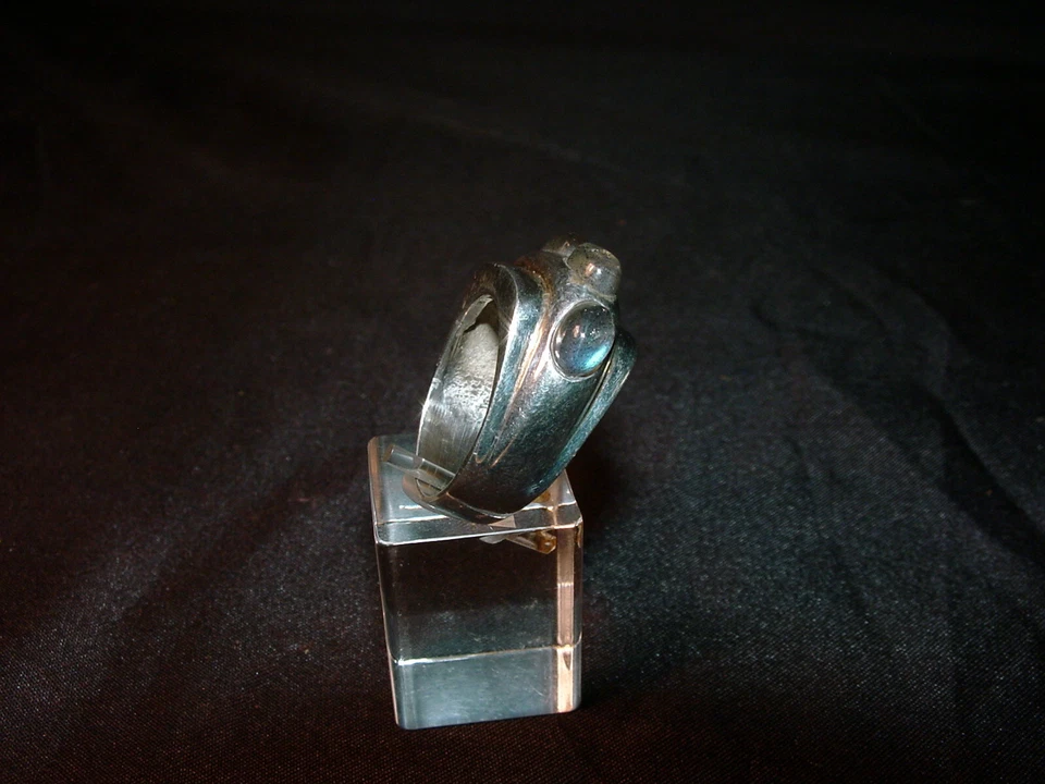 Ring Gr. 62, Silber 925 mit 4 Labradorit Cabochons aus Madagaskar - Bild 3 von 3