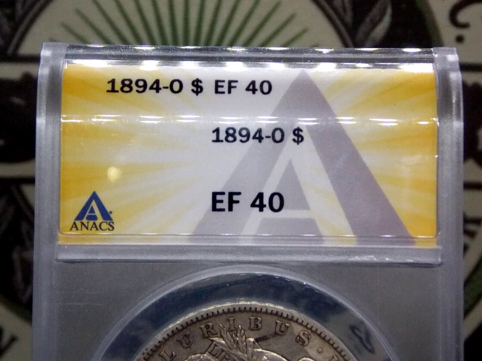 1894 "O" Morgan SILVER Dollar $1 ANACS EF40 #383 XF Extra Fine ECC&C, Inc. - Image 4 of 4