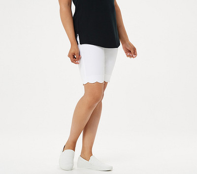 isaac mizrahi scalloped hem shorts