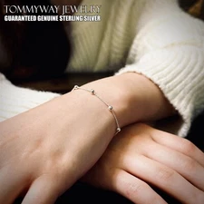 Guaranteed Real 925 Sterling Silver Bead Child / Womens' Bracelet or Anklet