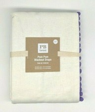 POTTERY BARN TEEN POM POM BLACKOUT DRAPE 44 X 84 PURPLE