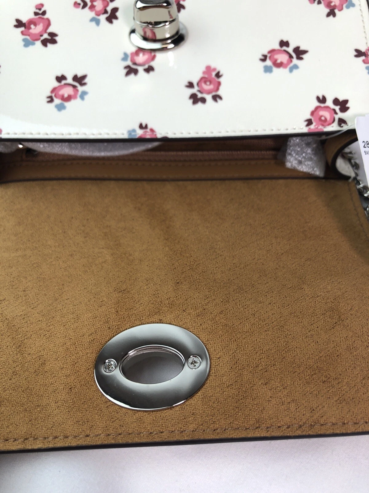 COACH Scocca a tracolla Bowery nuova con etichette stampa floreale 28184