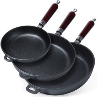 Gusseisenpfannen Set Cast Line 20/24/28Cm 3Er Eisenpfanne Grillpfanne Bratpfanne