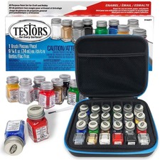 Testors Model Paint Enamel 10pc Paint Set, Model Paint Storage Case for Testo...