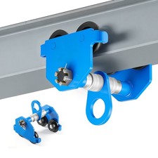 Uimoso Manual Push Beam Trolley, 2-Ton Capacity, Adjustable 2.4"-7" Width